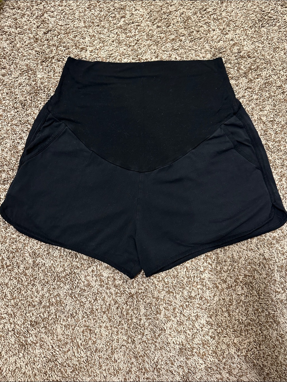 Maternity Black High-Rise Active Shorts